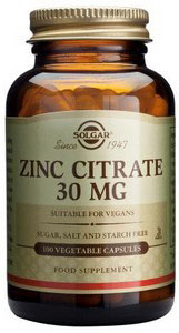 Zinc Citrate 30mg - 100 Veg Caps