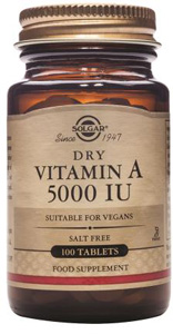 Dry Vitamin A 5000iu (1502mcg) - 100 Tabs