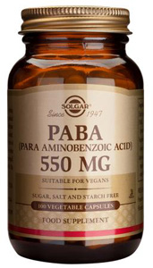 PABA (Para Aminobenzoic Acid) 550mg - 100 Veg Caps