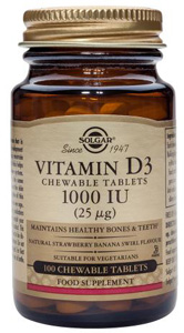 Vitamin D3 1000 IU (25 µg) Chewable - 100 Chewable Tabs